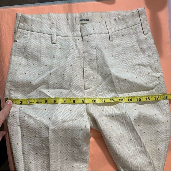 Zadig & Voltaire Pist Jac Star Pants White Gold Stars - Picture 8 of 9